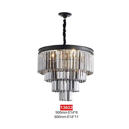 BRIGHT OBJECTIVES CHANDELIER 13822 600mm E14*11 BLACK 24"
