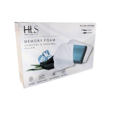 HLS CHARCOAL GEL MEMORY FOAM PILLOW CONTOUR SHAPE