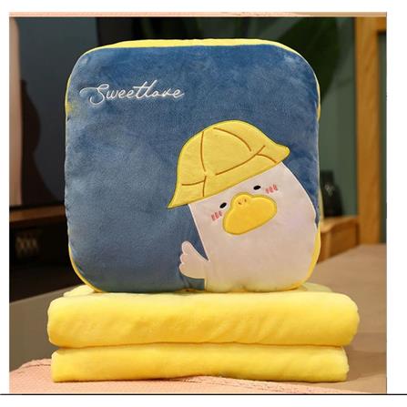 HLS PLUSH CUSHION BLANKET DUCK BLUE