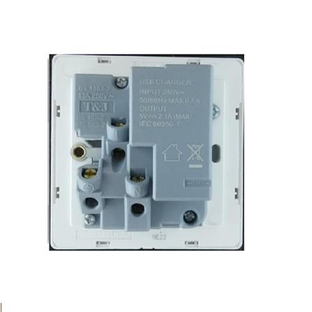 13A 1G SWITCH SOCKET WITH 2USB-WH INFINIT T&J