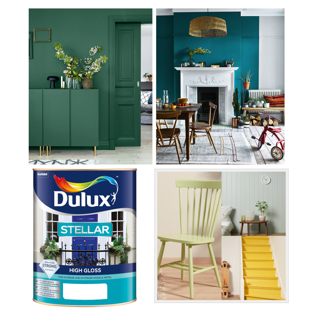 DULUX STELLAR HIGH GLOSS ENAMEL PAINT BASE B 1 LITRE