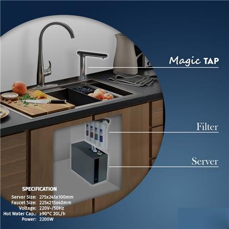 WATERBOSS INSTANT HOT & WARM WATER PURIFIER MAGIC TAP BLACK