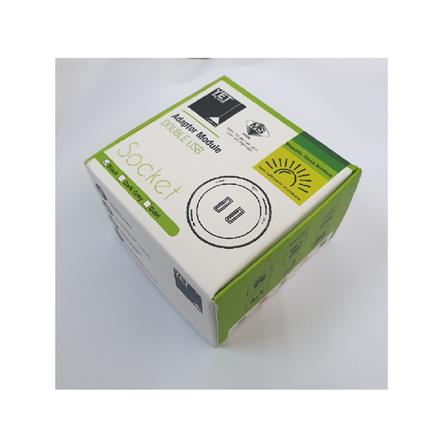 YETPLUS AC2103 DOUBLE USB GLASS SOCKET DARK GREY