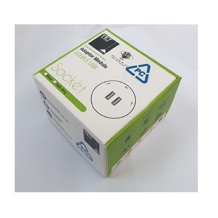 YETPLUS AC2203 DOUBLE USB SOCKET DARK GREY