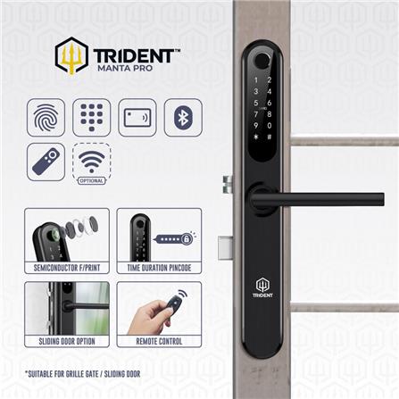 TRIDENT SMART DIGITAL DOOR LOCK MANTA PRO BLACK