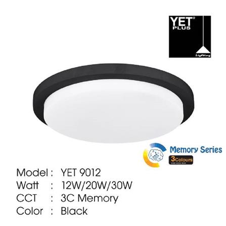 YETPLUS CEILING LAMP LED 9012 30W 3COLOR BLACK 12"