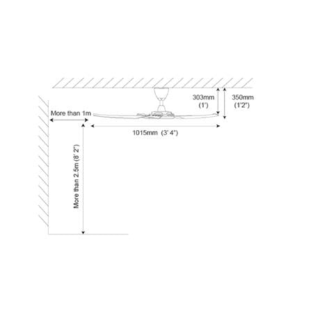 ALPHA CEILING FAN PRIMA 5BLADE WALNUT ABS 40"