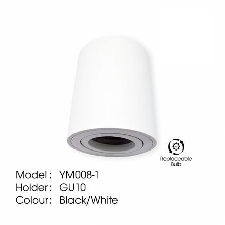 YETPLUS SURFACE EYEBALL YM008-1 GU10 ROUND WHITE