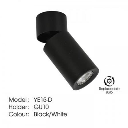 YETPLUS SURFACE TRACKLIGHT YE15-D GU10 ROUND BLACK