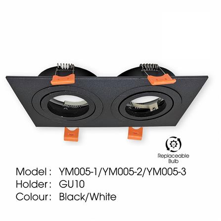 YETPLUS RECESSED EYEBALL YM005-2 GU10 SQUARE BLACK