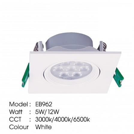 YETPLUS RECESSED EYEBALL LED EB962 5W WARM WHITE (3000K) SQUARE WHITE