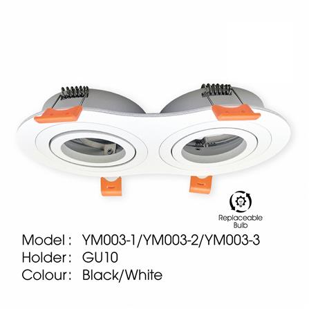 YETPLUS RECESSED EYEBALL YM003-2 GU10 ROUND WHITE