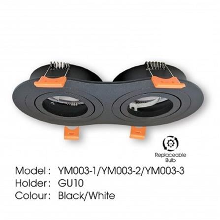 YETPLUS RECESSED EYEBALL YM003-2 GU10 ROUND BLACK
