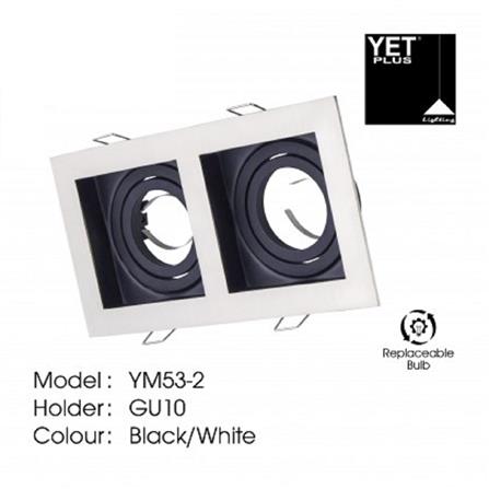 YETPLUS RECESSED EYEBALL YM53-2 GU10 SQUARE WHITE BLACK