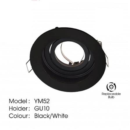 YETPLUS RECESSED EYEBALL YM52-1 GU10 ROUND BLACK
