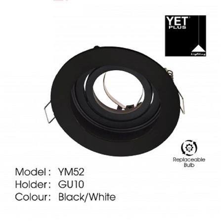 YETPLUS RECESSED EYEBALL YM52-1 GU10 ROUND BLACK