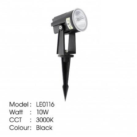 YETPLUS SPIKE LAMP LED LE0116 10W WARM WHITE (3000K) BLACK
