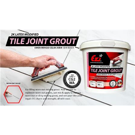EZI EZI2K LATEX MODIFIED TILE JOINT GROUT LIGHT YELLOW 309 1.4KG