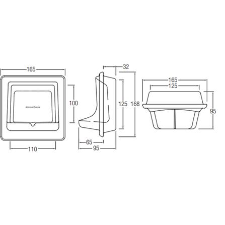 JOHNSON SUISSE SOAP DISH WBBRSP000WW WHITE H168XW165XD95 MM