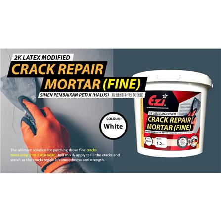 EZI EZI2K LATEX MODIFIED CRACK REPAIR MORTAR FINE WHITE 1.2KG