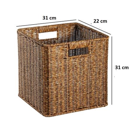 CLOTH BASKET SQUARE SAAN 31X22X31CM BROWN PLIM