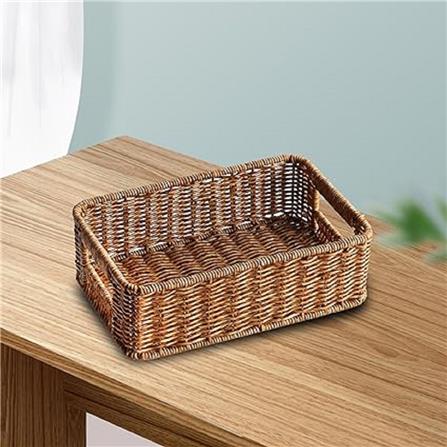 CLOTH BASKET SQUARE SAAN S 26X17X8CM BROWN PLIM TG52059