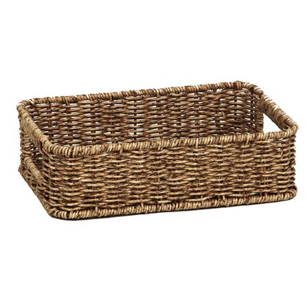 CLOTH BASKET SQUARE SAAN M 30.5X21X8.5CM BROWN PLIM