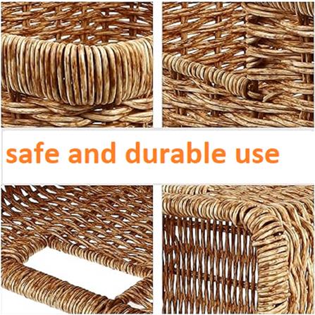 CLOTH BASKET SQUARE SAAN M 30.5X21X8.5CM BROWN PLIM