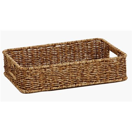 CLOTH BASKET SQUARE SAAN M 35.5X26X8CM L BROWN PLIM