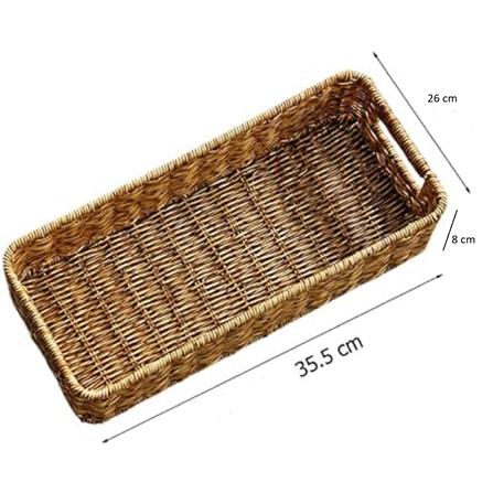 CLOTH BASKET SQUARE SAAN M 35.5X26X8CM L BROWN PLIM