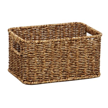CLOTH BASKET TALL SQUARE SAAN S 27.5X18X14CM BROWN PLIM