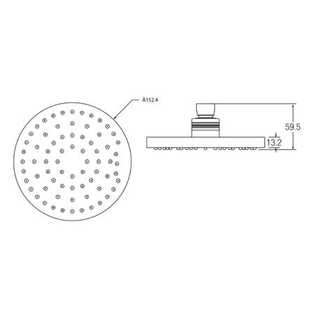 JOHNSON SUISSE BELICE FIXED ROUND SHOWER HEAD WITH SINGLE FUNCTION WBFA301233CP