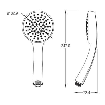 JOHNSON SUISSE CASPIAN II HAND SHOWER WITH SINGLE FUNCTION WBFA300723CP CHROME