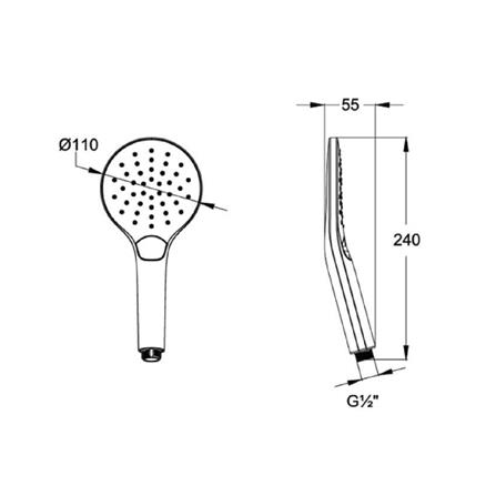 JOHNSON SUISSE BERING-N HAND SHOWER WITH 3 FUNCTIONS FULL CHROME WBFA301636CP
