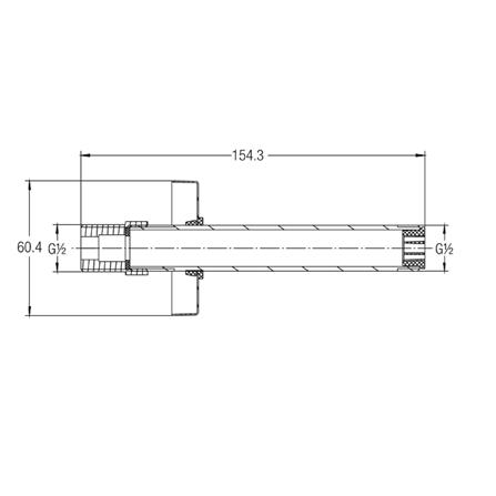 JOHNSON SUISSE CEILING SHOWER ARM AND FLANGE LENGTH: 150MM WBFA300728CP