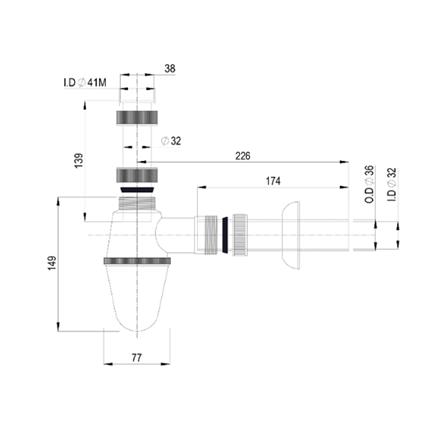 JOHNSON SUISSE PLASTIC BOTTLE TRAP WBFT400082CP L-226 MM