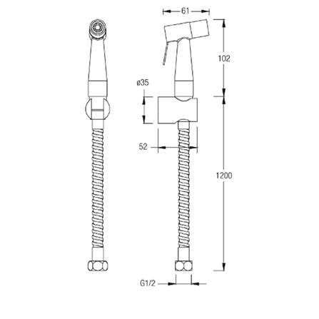 JOHNSON SUISSE HAND HELD BIDET SET CW HAND SPRAY WBFA300943CP