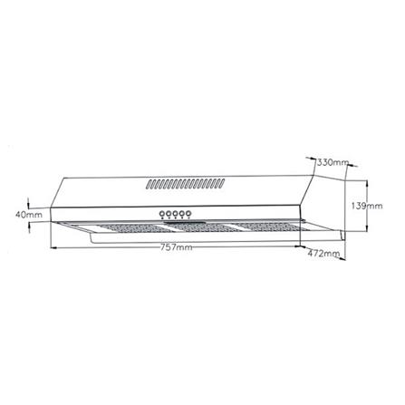 FABER SLIM HOOD FABERJET CLASSO 7688BK 900M3/H BLACK