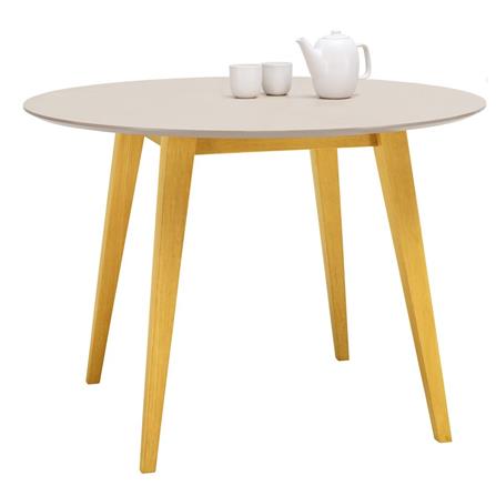 DDINING TABLE ROUND ARTHUR 1.05M WHITE/OAK