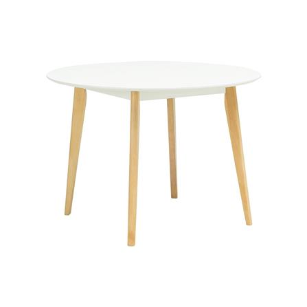 DDINING TABLE ROUND ARTHUR 1.05M WHITE/OAK