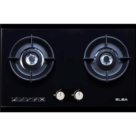 ELBA GAS HOB EGH-N8822G(BK) 2 x TRIPLE RING BURNERS 5.0kW 76CM