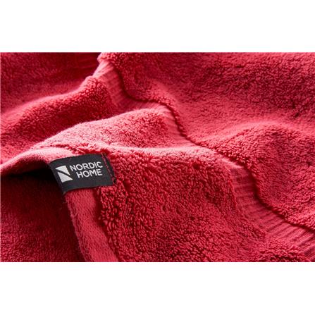 NORDIC HOME POISE BATH SHEET 90X150CM RED DAHLIA