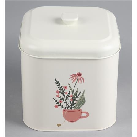 CANISTER 3L BLOSSOMS KECH WHITE 20X20X21.8CM