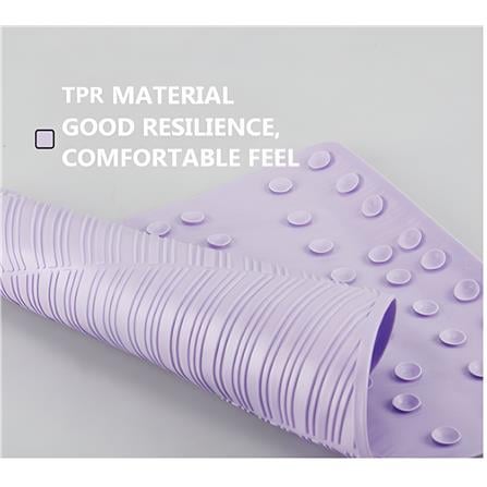 COSSY+ MAT TPR CP-6737 REC-PURPLE NON SLIP WITH SUCTION CUP 67X37 CM