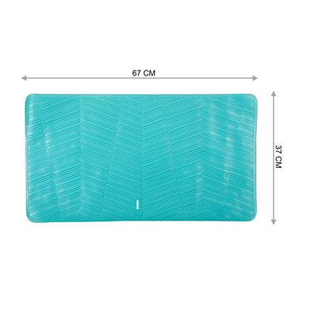 COSSY+ MAT TPR CP-6737 REC-BLUE NON SLIP WITH SUCTION CUP 67X37 CM