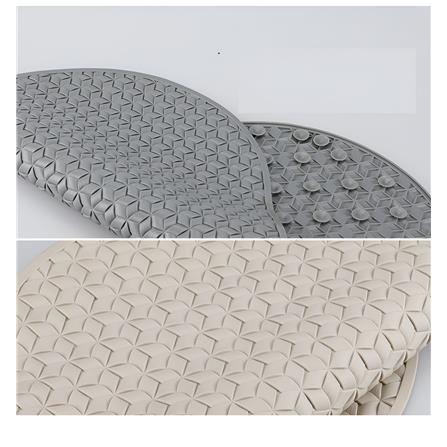 COSSY+ MAT TPE CP-6838 OVAL-GREY NON SLIP WITH SUCTION CUP 68X38 CM