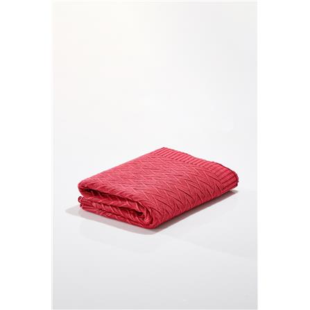 NORDIC HOME MOROCCO KNITTED BLANKET 150X200CM CARDINAL RED