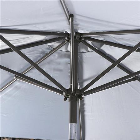 6-SEAT PATIO SET WITH PARASOL SPRING FLORENCE GRAY [EXCLUSIVE FROM HOMEPRO THAILAND]