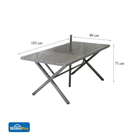 6-SEAT PATIO SET WITH PARASOL SPRING FLORENCE GRAY [EXCLUSIVE FROM HOMEPRO THAILAND]