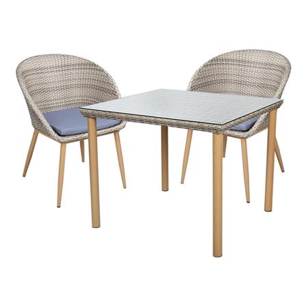 4-SEAT PE RATTAN PATIO SET SPRING HOLLY LIGHT GREY [EXCLUSIVE FROM HOMEPRO THAILAND]